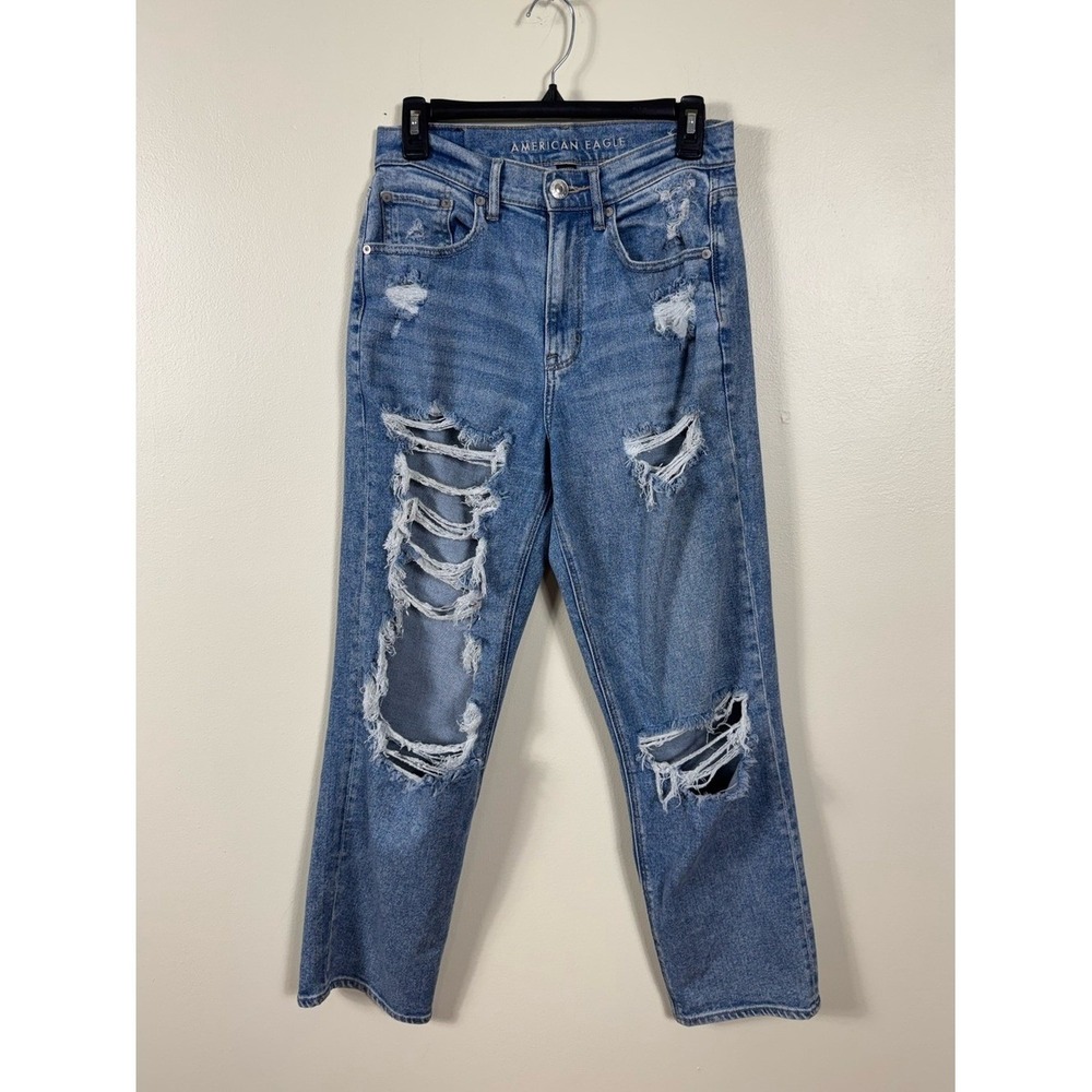 American Eagle Highest Rise 90s Boyfriend Jeans Size 16 Distressed Capsule Essen